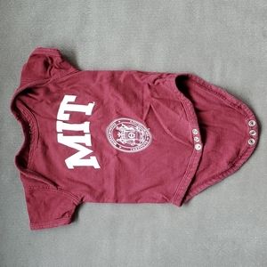 MIT infant maroon short sleeved college onesie